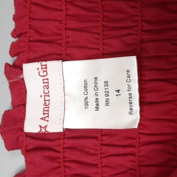 American Girl Valentine's Pretty Party Red Pink Ruffle Dress - Picture 4 of 8